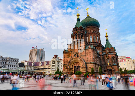 Heilongjiang, Cina - 03 settembre: Neo-Byzantine chiesa russa ortodossa santa Sofia la chiesa risalente al 1907. Foto Stock