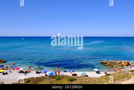 Capo San Marco Beach, spiaggia sarda nell istmo di San Giovanni Sinis, Cabras, Oristano, Sardegna, Italia Foto Stock