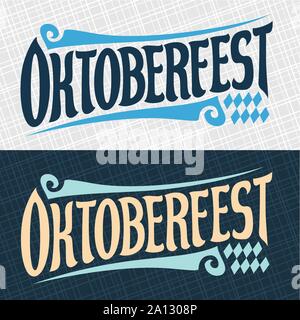 Banner di vettore per la festa della birra Oktoberfest: decorative font manoscritta per word oktoberfest, scritte a mano tipografia, calligrafia carattere tipografico per oc Illustrazione Vettoriale