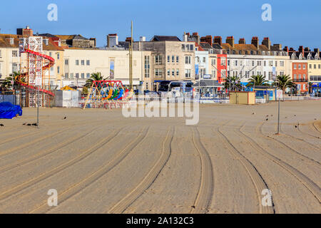Resort sul mare e la città di Weymouth, south coast, England, Regno Unito, GB Foto Stock