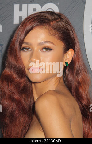 Los Angeles, Stati Uniti d'America. Il 22 settembre, 2019. Zendaya 22/09/2019 settantunesima annuale di Primetime Emmy Awards HBO dopo essere partito svoltasi presso il Pacific Design Center in West Hollywood, CA Credito: Cronos/Alamy Live News Foto Stock