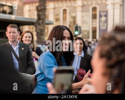 British Royal giovane principe Harry e Meghan Markle, il Duca e la Duchessa di Sussex, visita a Cape Town, Sud Africa, in visita ufficiale Foto Stock