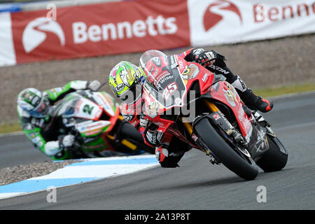 Tutte le immagini scattate durante il round 5 del 2019 British Superbike Championship sul circuito di Knockhill in Fife, tutte le immagini ©CMC-immagini Foto Stock