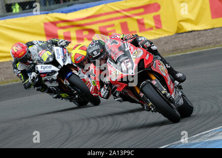 Tutte le immagini scattate durante il round 5 del 2019 British Superbike Championship sul circuito di Knockhill in Fife, tutte le immagini ©CMC-immagini Foto Stock