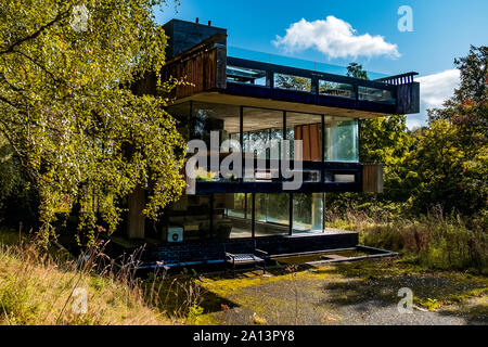 Peter womersley progettato house di Scottish Borders, elencato come una categoria di un edificio storico in Scozia. Foto Stock