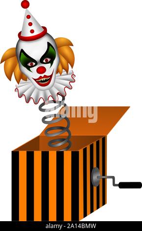 Halloween clown horror nella casella immagine Illustrazione Vettoriale