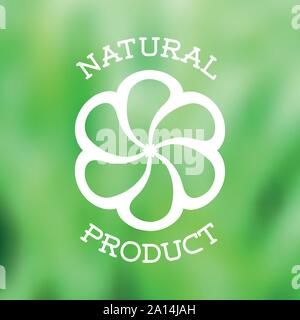 Vintage naturale etichetta su sfondo sfocato Illustrazione Vettoriale