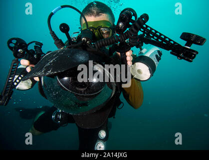 Foto subacquee della formazione al largo della Baia di Guantanamo, Cuba. Foto Stock