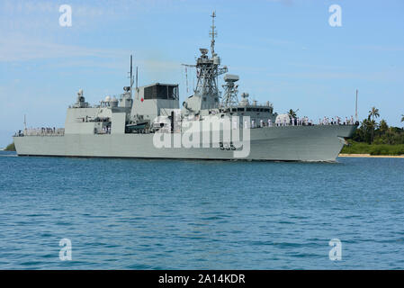 Royal Canadian Navy frigate di Sua Maestà nave canadese di Calgary. Foto Stock