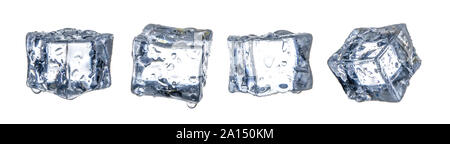 cubo di ghiaccio isolato, oggetto lucido freddo Foto Stock