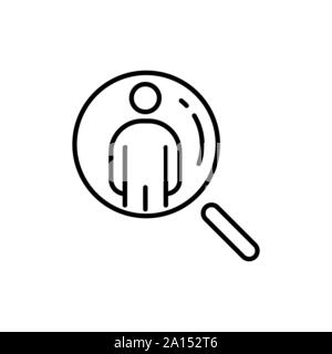Icona del dipendente. Segno di assunzione. Headhunting. Stiamo assumendo il simbolo la gente di affari icona linea semplice illustrazione piana. Illustrazione Vettoriale