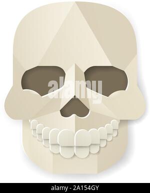 Cranio di Halloween di carta artigianale Style Illustrazione Vettoriale