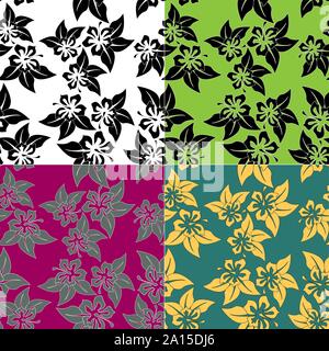 Moderno nero astratto seamless pattern su sfondo bianco. Abstract ripetere lo sfondo. Il design tessile. Moderno sfondo floreale. Bella illustrazione Illustrazione Vettoriale