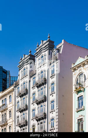 Il Portogallo, Lisbona, edifici in stile liberty Foto Stock