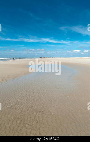 Germania, Schleswig-Holstein, Sankt Peter-Ording, tidal piscina sulla spiaggia Foto Stock