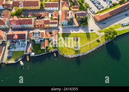 Vecchia città di Västervik in estate, Västervik, Svezia Foto Stock