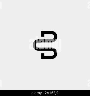 Lettera PS SB B BS Logo Design semplice vettore Illustrazione Vettoriale