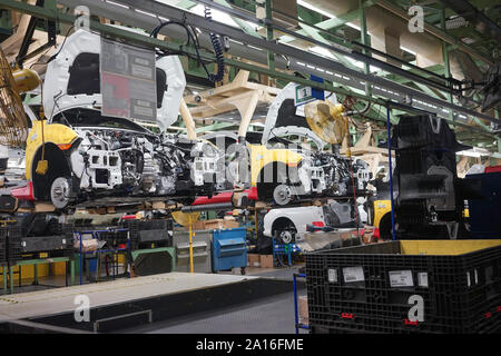 Linea di montaggio di produzione di civica e SUV vetture alla Honda fabbrica in Alliston, Ontario, Canada, America del Nord Foto Stock