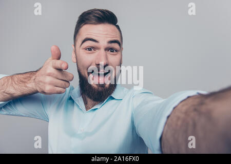 Hey There come stai Close up studio foto ritratto di confidarsi Foto Stock