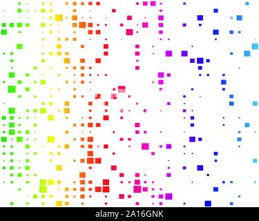 Piazze disturbato, blocco casuale pixel mosaico / background. fusione griglia a scacchi, mesh. shuffle, dispersione diffusa piazze. Il disordine di matrice. geo Illustrazione Vettoriale