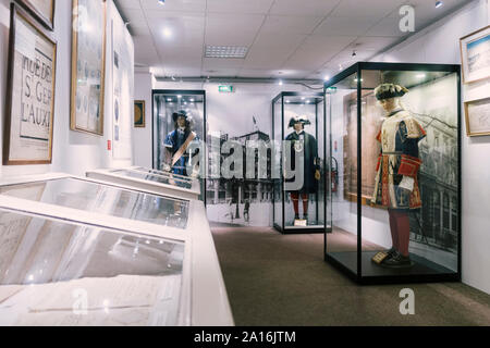 Parigi, Francia - Settembre 03, 2019:Esposizione in 'Musee de la Prefecture de Paris", (Museo della polizia) di Parigi, Francia. Foto Stock