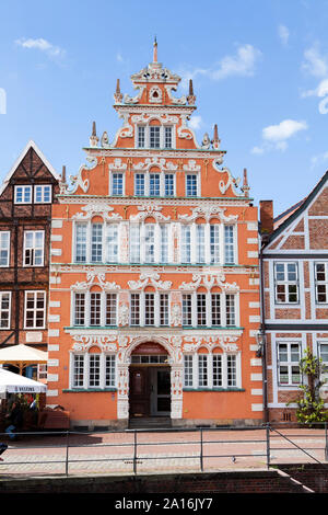 Il sindaco Hintze House al Vecchio Porto di Hanse, Stade, Bassa Sassonia, Germania, Europa Foto Stock