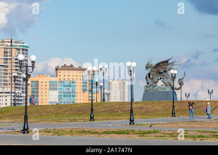 KAZAN, Russia - 15 settembre 2019: Famiglia di Kazan centro nella città di Kazan del Tatarstan. Foto Stock