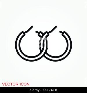 Icona Orecchini. Illustrazione vettoriale dell'icona vettoriale degli orecchini in perla Illustrazione Vettoriale