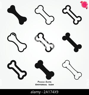 Osso icona piatta. Singolo di alta qualità symbol Illustrazione Vettoriale