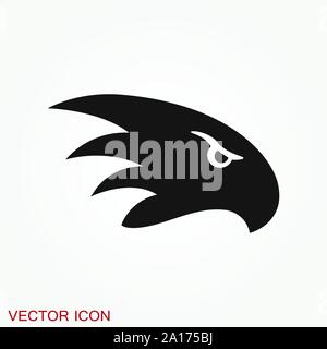 Icona Eagle. Modello vettoriale per la progettazione del logo, icona piatta. Illustrazione Vettoriale