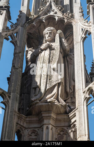 Statua di Lorenzo de Anne dall'alto/Santo/Città/ Burro Cross in Winchester, Hants. Ora è un monumento protetto Foto Stock