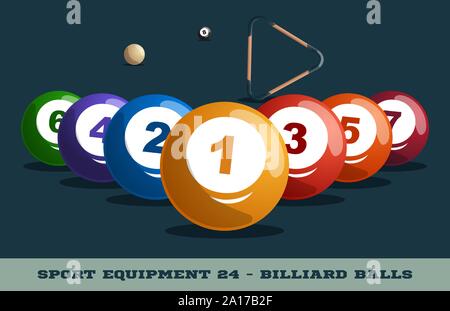 Vettore palle da biliardo icona. Attrezzature di gioco. Sport professionale, classic palla per competizioni ufficiali e tornei. Illustrazione isolato. Illustrazione Vettoriale