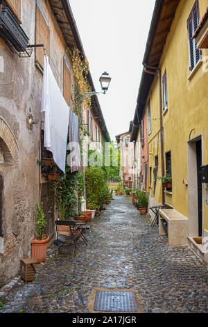 Pittoresco Street a Ostia Antica Roma Foto Stock