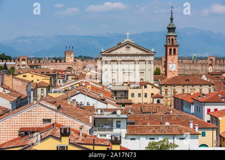 La città murata di Cittadella, borgo medievale in Veneto Foto Stock