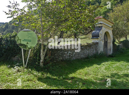 HISTORISCHE GARTENANLAGE . Giardino Storico . BURG RABENSTEIN Foto Stock