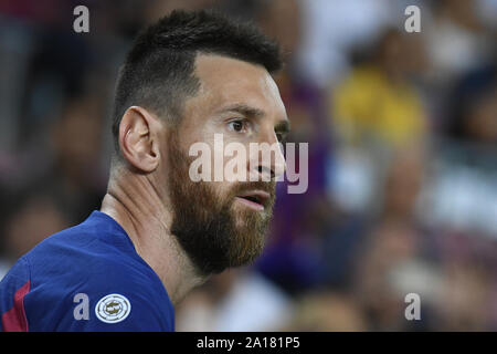 Barcellona, Spagna. 24Sep, 2019. Barcellona, 24-09-2019. LaLiga 2019/ 2020, la data 6. Barcellona - Villarreal. Lionel Messi di Barcellona Credito: Pro scatti/Alamy Live News Foto Stock