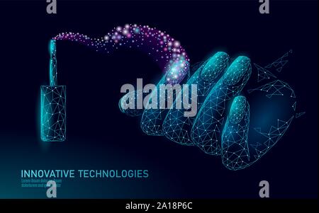 Tecnologia moderna per la cura delle unghie a basso contenuto di poly. Innovativo salone termale mani FingerTIP formula di rinforzo. Protezione unghie shield cosmetici femminili Illustrazione Vettoriale