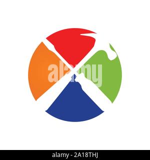 Home Strumenti di riparazione colorato vettore circolare icona simbolo Logo grafico del modello di progettazione Illustrazione Vettoriale