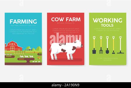 Azienda Agricola Le schede di informazioni set. La natura del modello flyear, riviste, poster, la copertina del libro, banner. Infografico Eco concetto dello sfondo. Illustrazioni di Layout pagine moderno con la tipografia Illustrazione Vettoriale