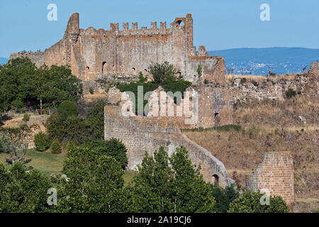 Rovine della residenza vescovile di st. Pietro a Tuscania, Viterbo, Lazio, l'Italia, Europa Foto Stock