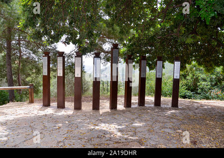 IDF Soldier's Memorial presso la Nesher Park, il Monte Carmelo, Israele Foto Stock