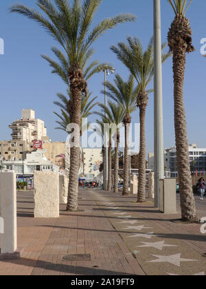 La strada pedonale, Netanya, Israele Foto Stock