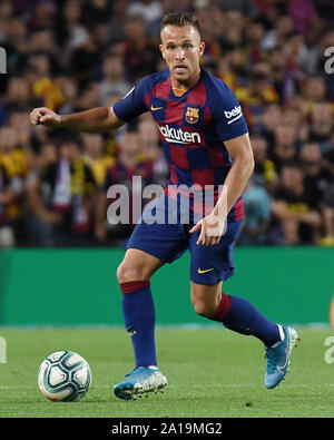 Arthur Melo del FC Barcelona durante la partita FC Barcellona v Villarreal CF, di LaLiga, stagione 2019/2020, data 6. Stadio Camp Nou. Barcelona, Spagna, 24 set 2019. Foto Stock