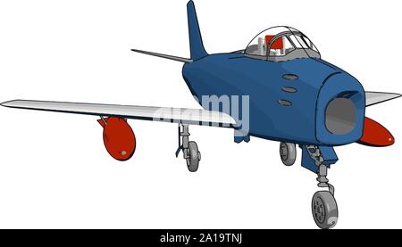 Blue Air bombardiere, illustrazione, vettore su sfondo bianco. Illustrazione Vettoriale