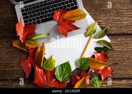 Autunno laici piatta con spazio di copia Foto Stock