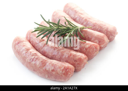 Materie tedesco il Bratwurst isolato su bianco Foto Stock