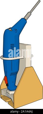 Strumento blu, illustrazione vettore su sfondo bianco. Illustrazione Vettoriale