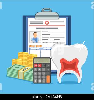 Assicurazione dentaria concetto di servizi Illustrazione Vettoriale