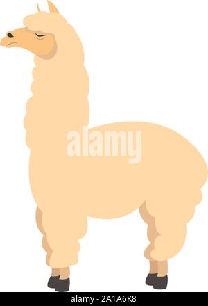 Alpaca, illustrazione, vettore su sfondo bianco. Illustrazione Vettoriale