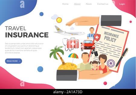 Assicurazione di viaggio concetto Illustrazione Vettoriale